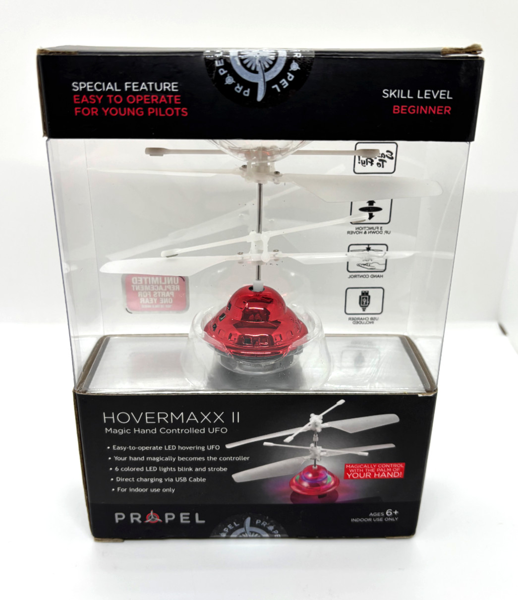 Propel HoverMaxx II Magic Hand Controlled UFO - Red Color - New In Box SEALED