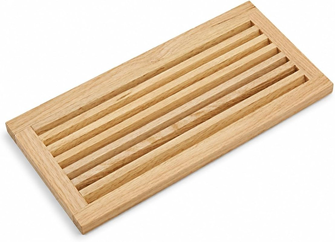 ® 8 Inch X 16 Inch Red Oak Hardwood Register Cold Air Return Wall Vent, Unfinish