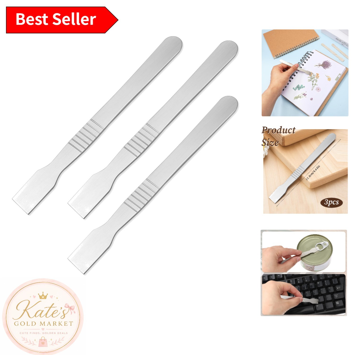 Versatile 3PCS Non-Scratch Metal Scraper Set for Home and Travel Convenience