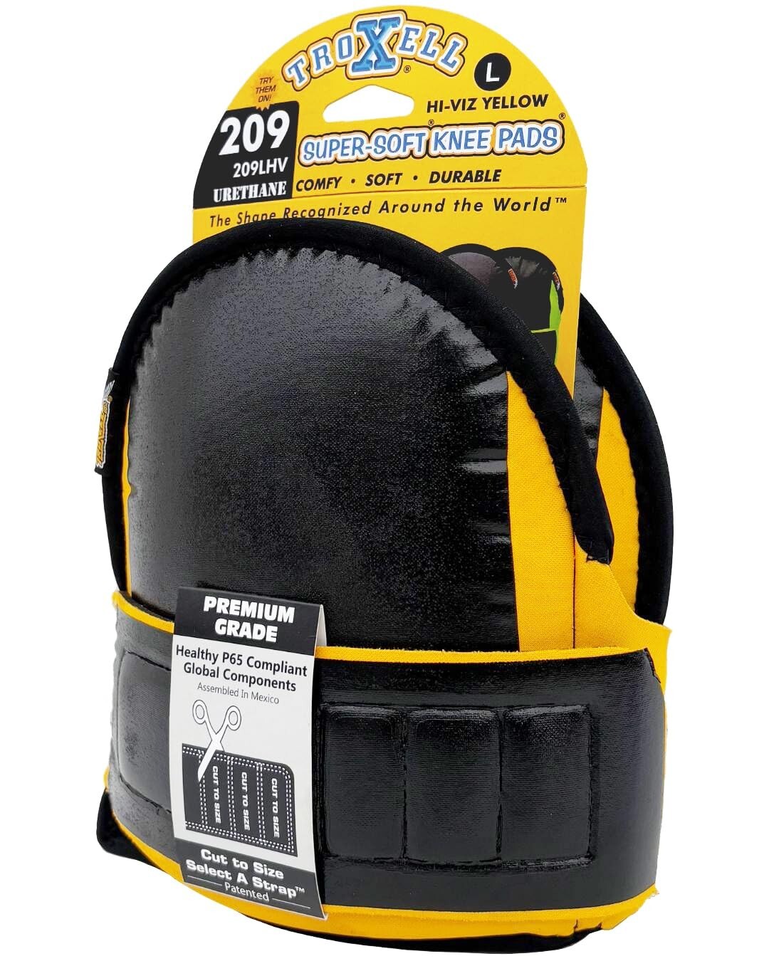 Troxell Super-Soft Knee Pads - Large, High Viz Yellow