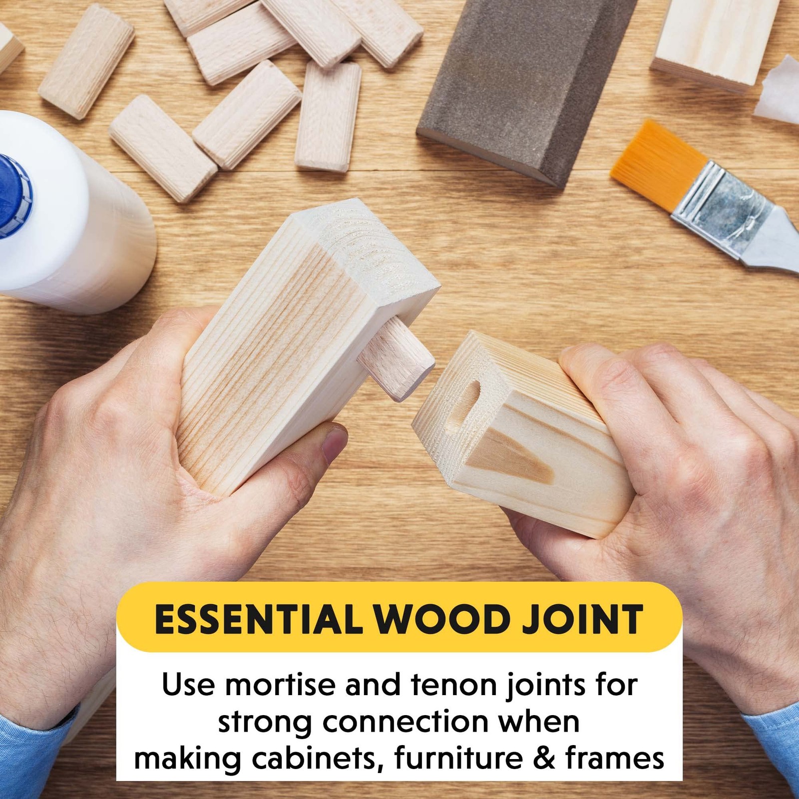 Mortise and Tenon Jig - Drill Template Set with Hollow Chisel Bit Attachment
