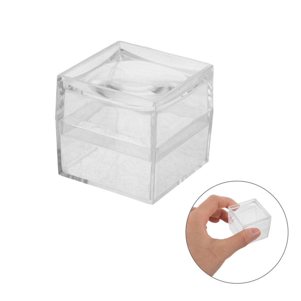 20Pcs Durable Magnifier Clear Jewelry Boxes with Magnifier Function for Display