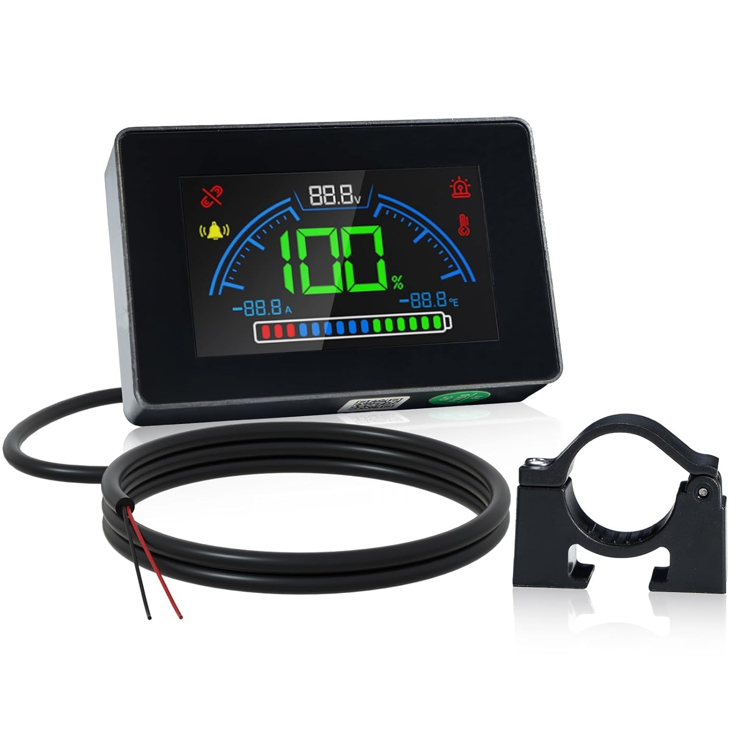 Bluetooth Battery Capacity Monitor for 12V/24V/36V/48V Systems DC 8–90V LCD