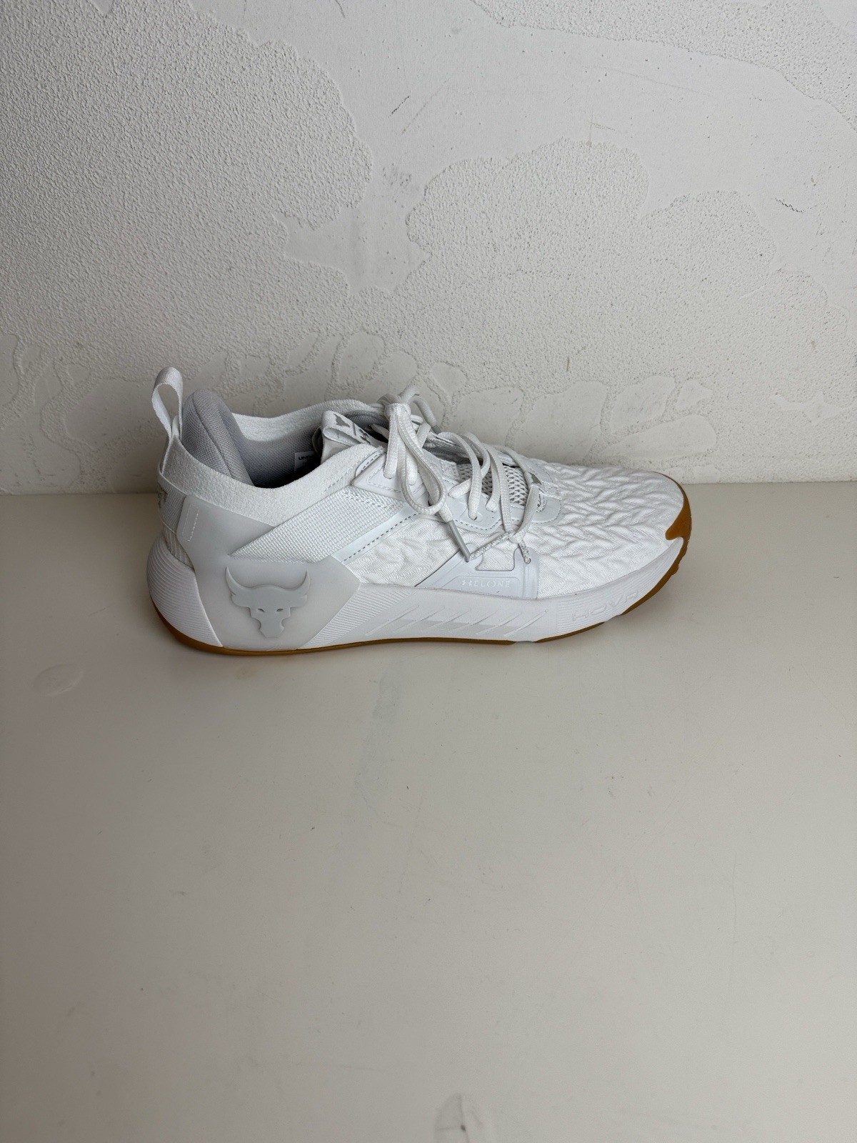 Under Armour Project Rock 6 White Gum Mesh Men's Athletic Sneakers Gym Training