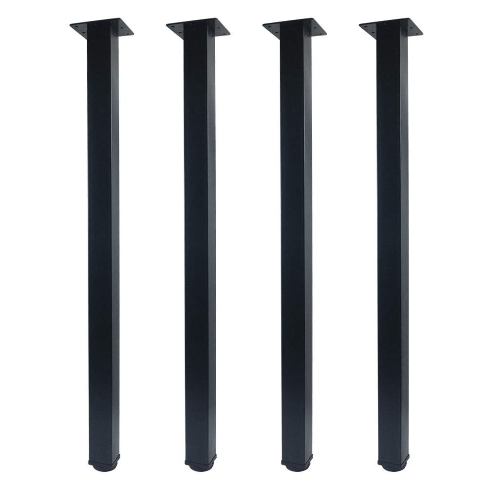 QLLY 30 inch Adjustable Metal Furniture Legs, Square Office Table Furniture Leg,