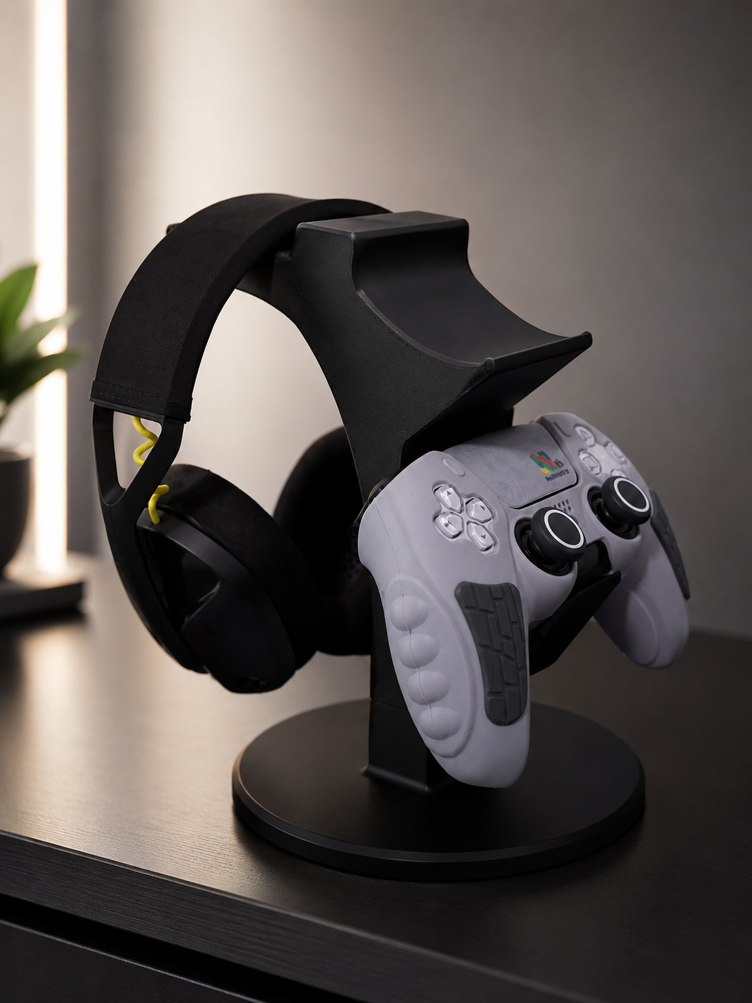 Controller Stand for PS5 & Xbox Controllers, Dual Gamepad and Headset Holder, Ga