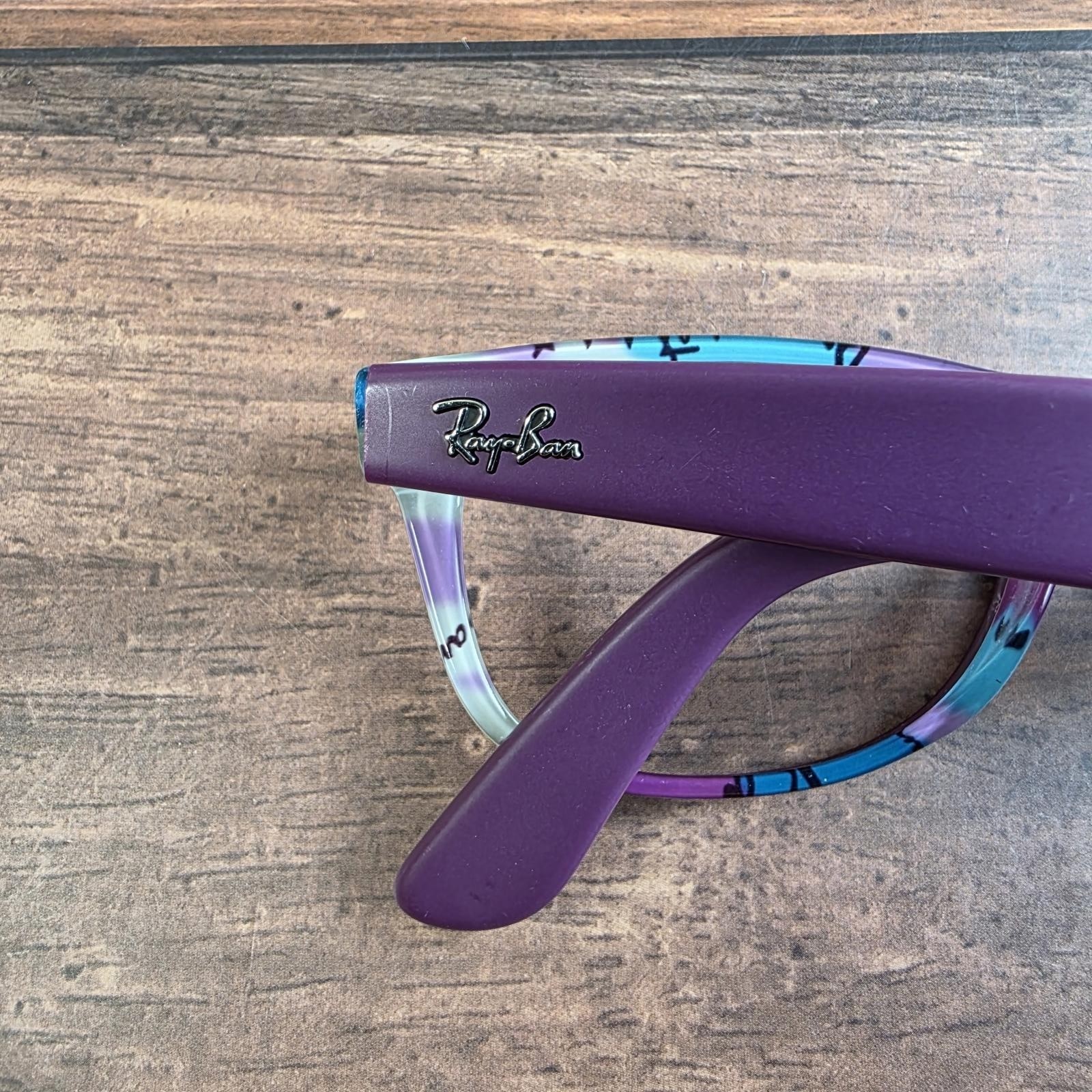 Ray-Ban RB 5184 5408 Purple New Wayfarer Eyeglasses 52-18-145 Graffiti Print