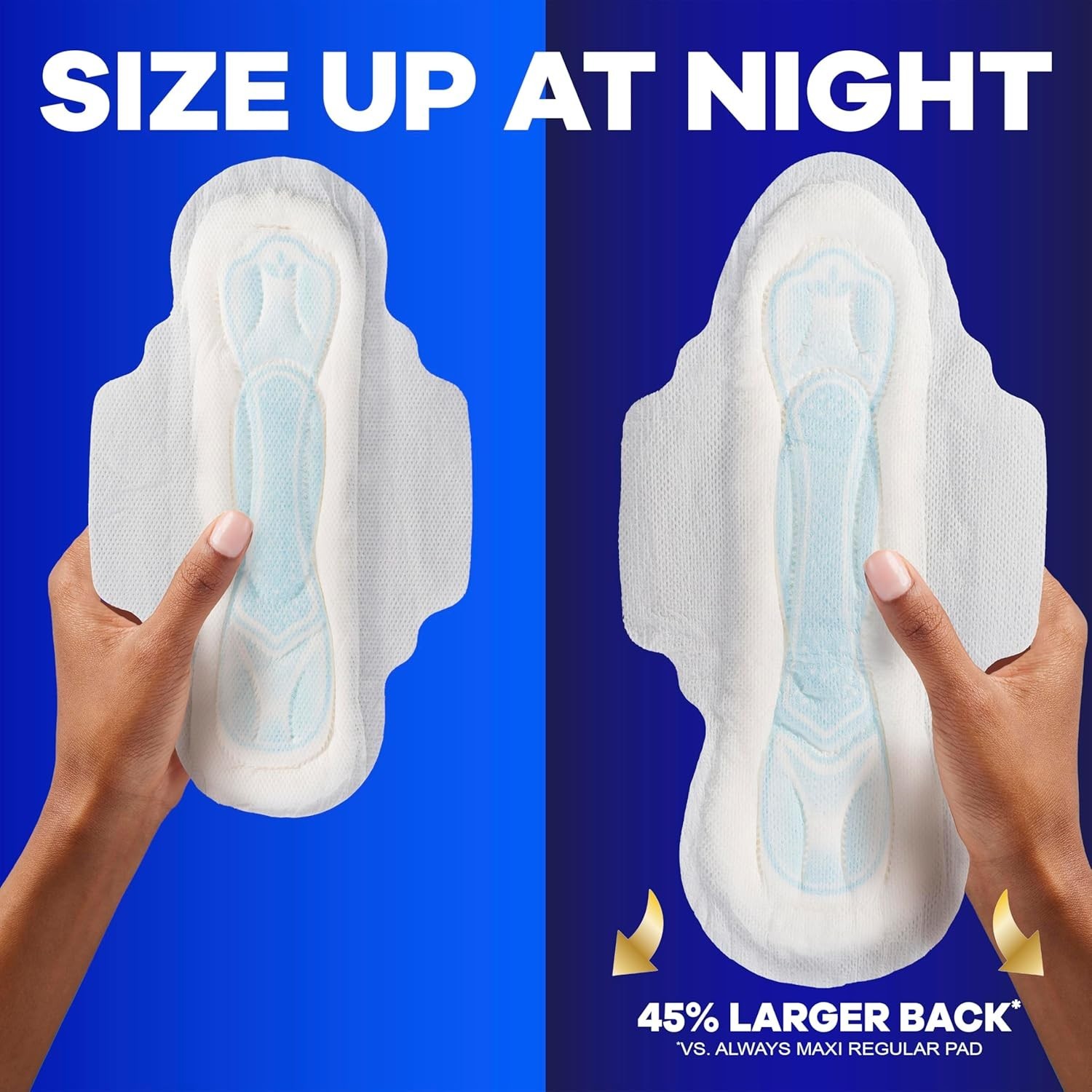 Always Maxi Overnight Pads with Wings Size 4 Unscented 84 Count