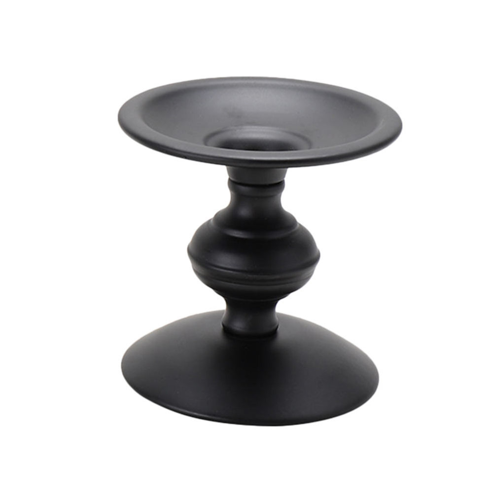 1PC Black Retro Candle Holder Simple Delicate Candle Holder Vintage Candle