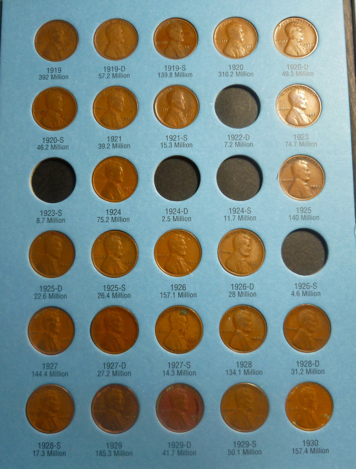1909-1940 Lincoln Cents 25 Coins Page 2 Whitman No 1 (With Vintage FOLDER )#F07