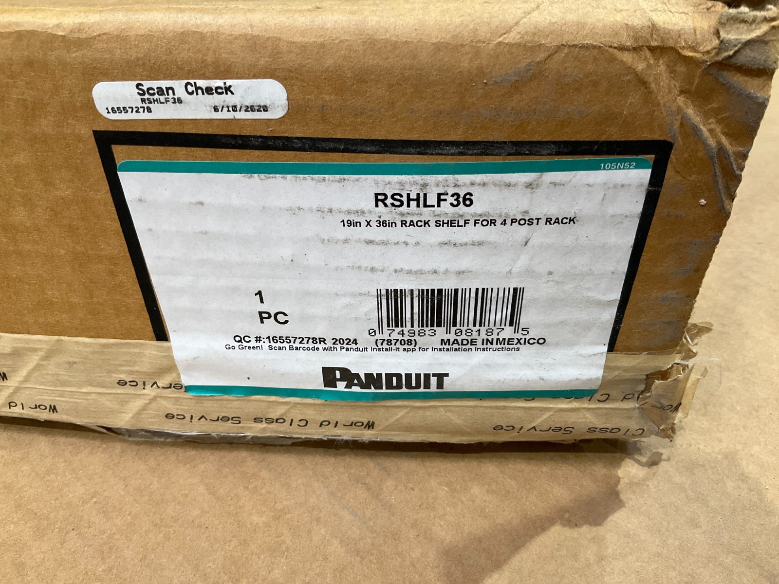Panduit 4 Post Cable Management Rack Shelf 1U RSHLF36 ✨❤️✨ BRAND NEW!