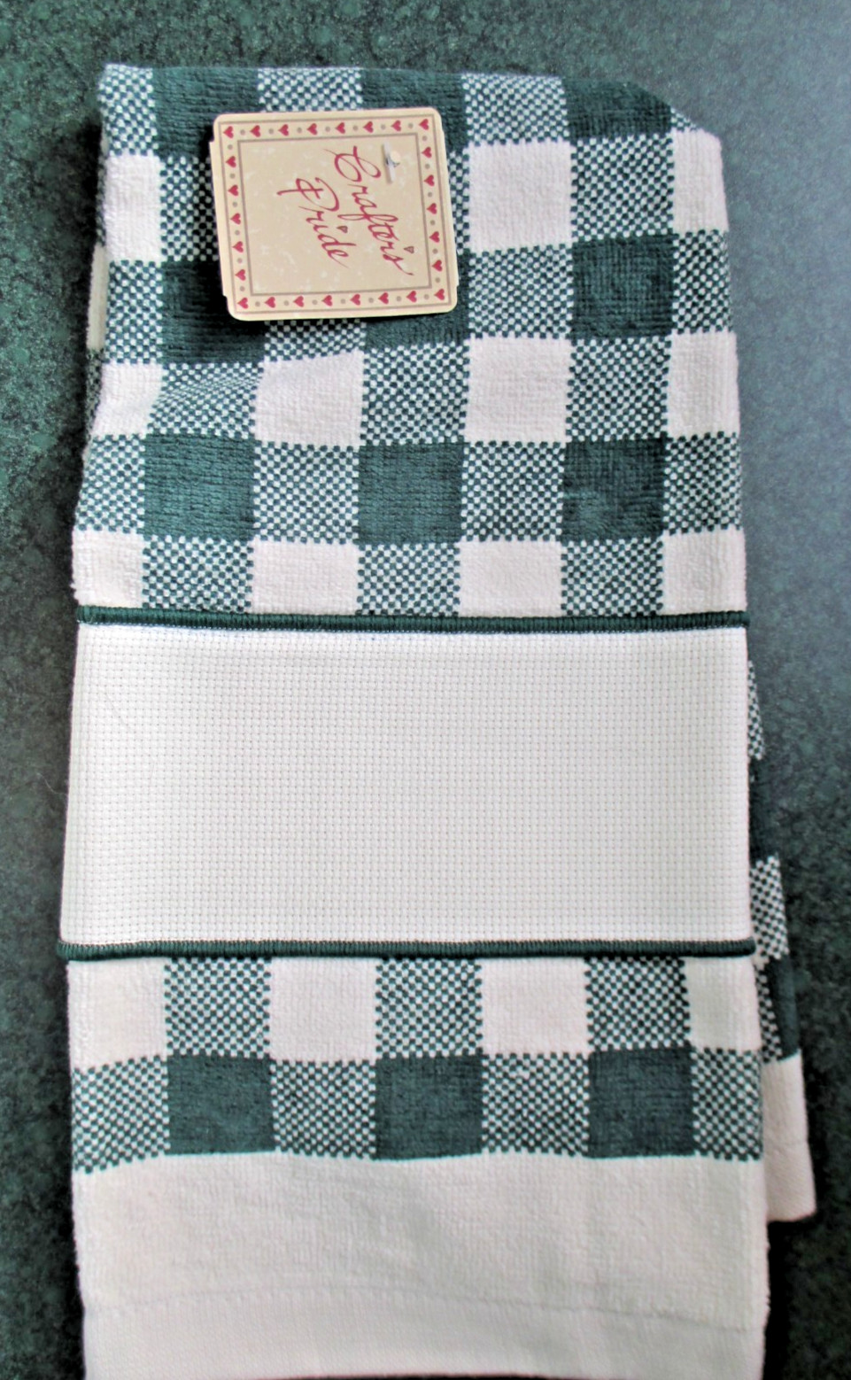 Crafter's Pride Counted Cross Carolina Check Towel - Evergreen