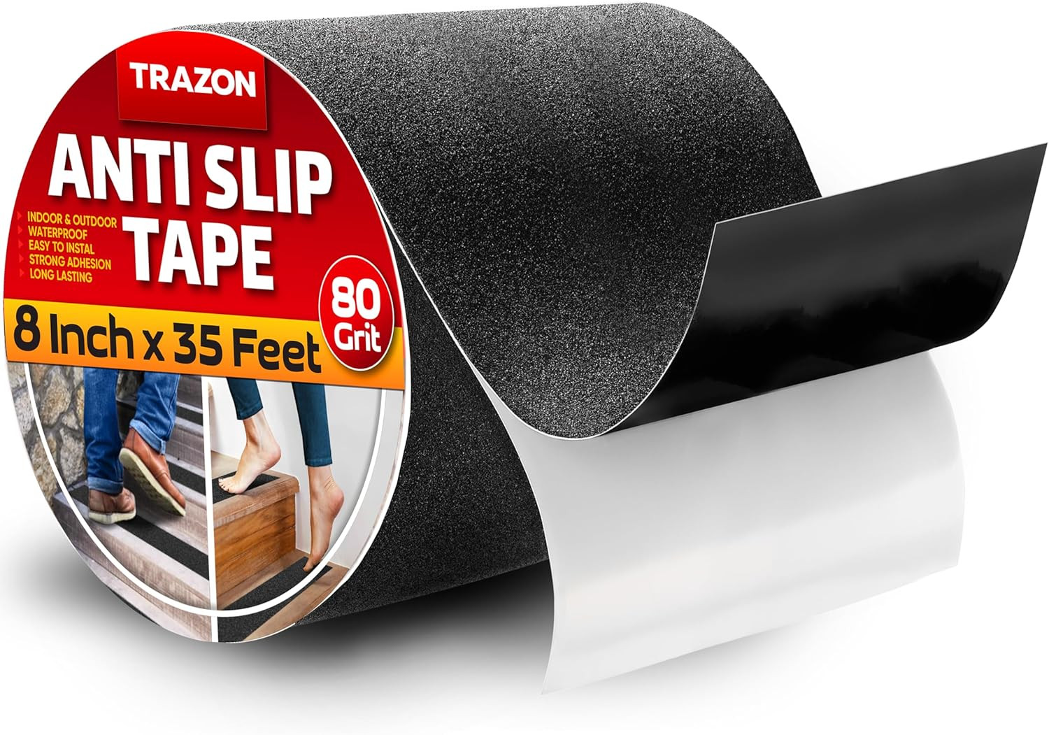 Heavy Duty Grip Tape Anti Slip 8 x 35 Waterproof Non Skid Tape for Stairs