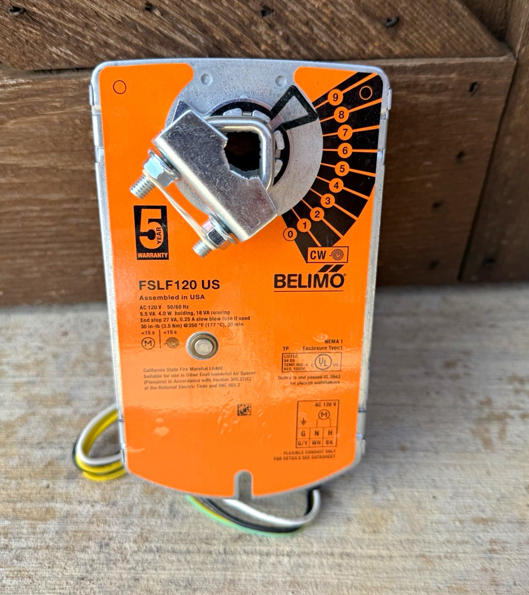 Belimo FSLF120 US Spring Return Damper Actuator 120V On/Off Control