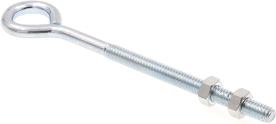 10-pack Heavy-Duty Eye Bolts With Nuts, 1/4 inch-20 X 5 inch, Zinc Plated Steel