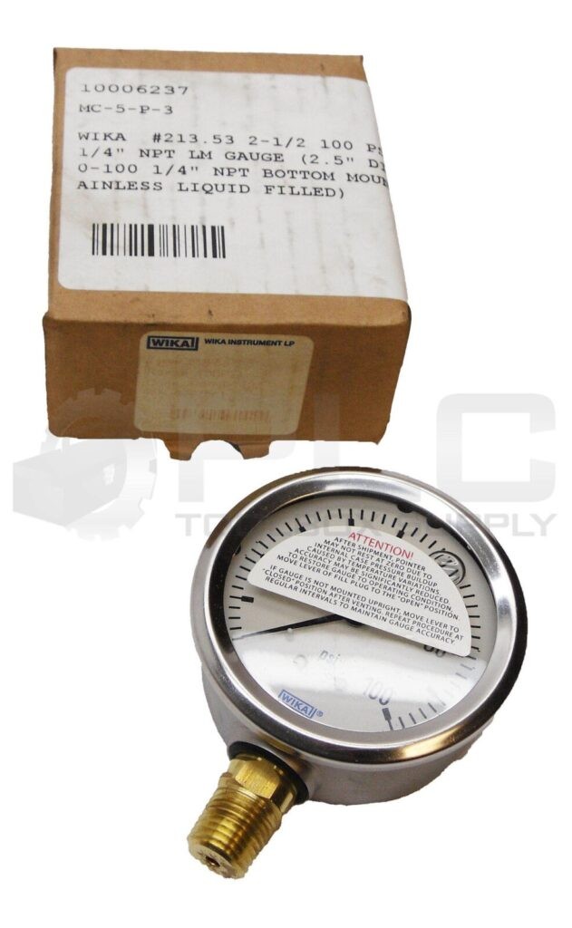 NEW WIKA 9767061 PRESSURE GAUGE 2.5" 100PSI 1/4" NPT LM 213.53