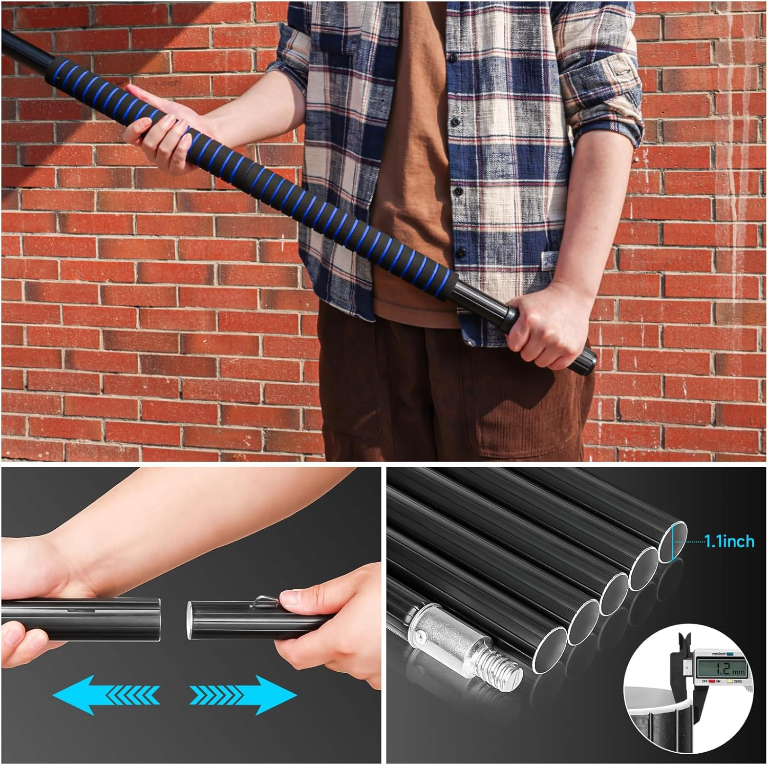 Solar Panel Window Cleaning Brush and Pole, 40FT Adjustable Window Cleaner Brush