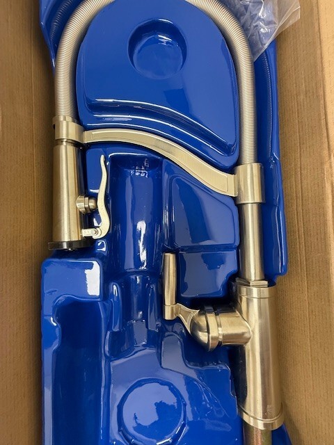 Allen + Roth Tolland Kitchen Faucet 67798W-120802 Pull-Down Sprayer Brushed
