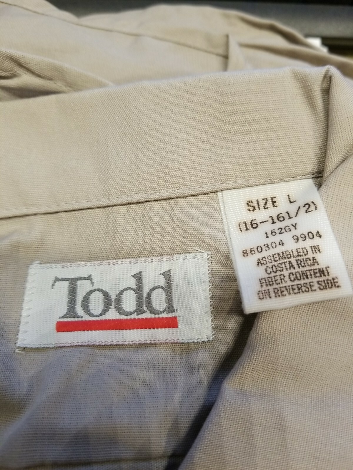 Todd Large Lite Gray Work Shirt NEW