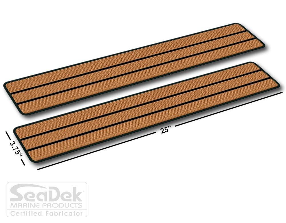 SeaDek Boat EVA Step Pads - Non Skid 2-Pc Stick On  - Mocha-Black - Teak
