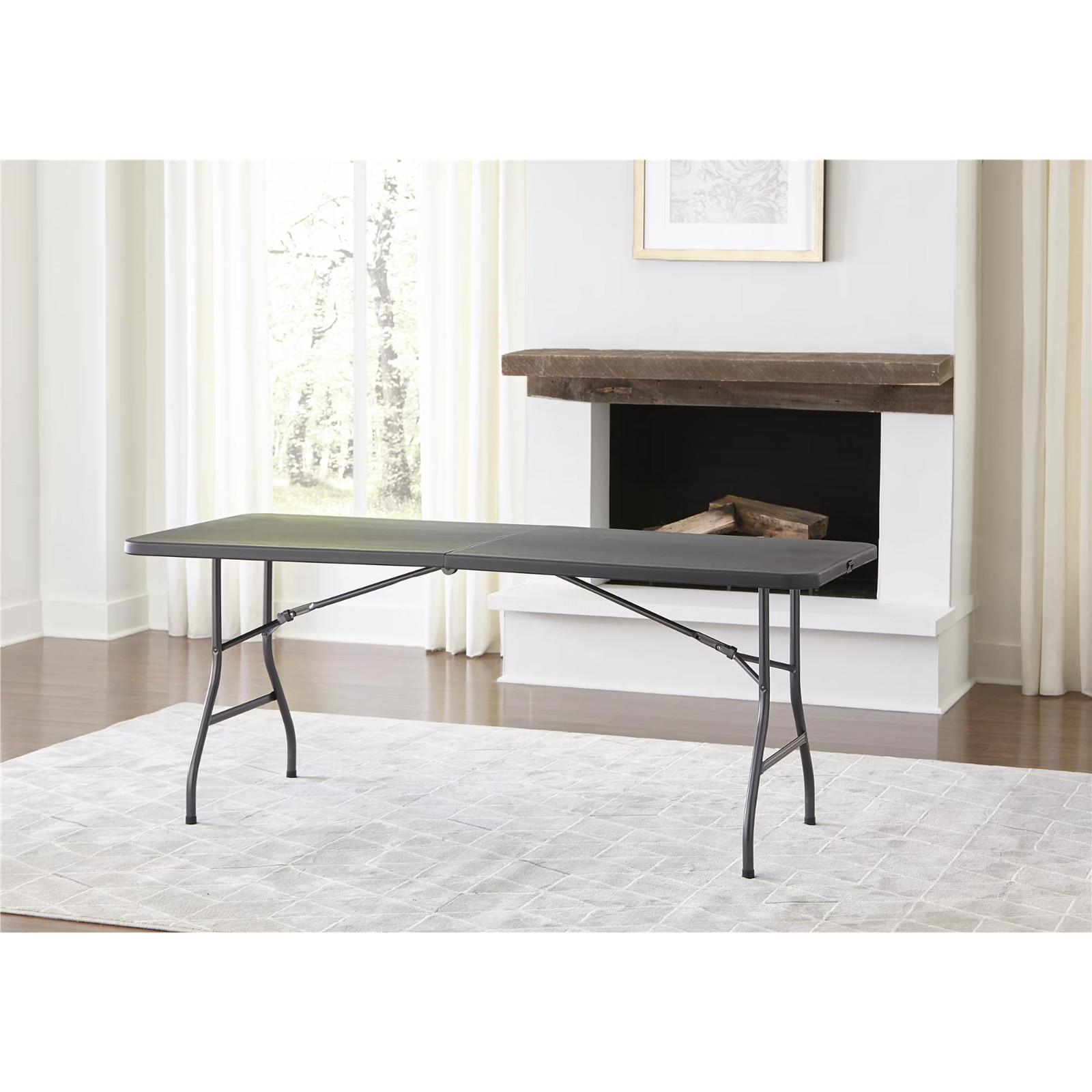 Cosco Heavy-Duty 6 Foot Premium Folding Table, Black