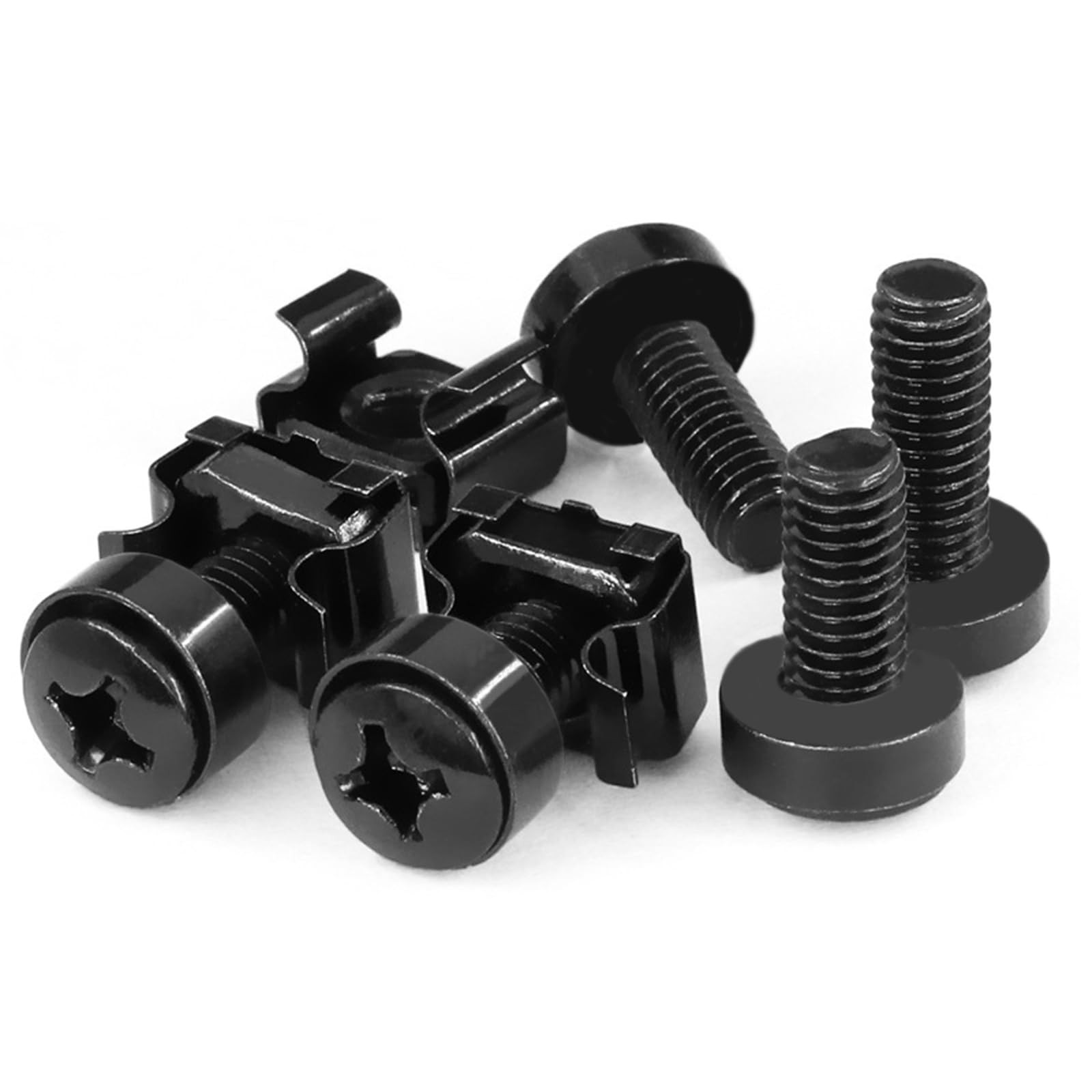50 Pack M6 Rack Mount Cage Nuts, Screws and Washers Rack Screws Square Insert