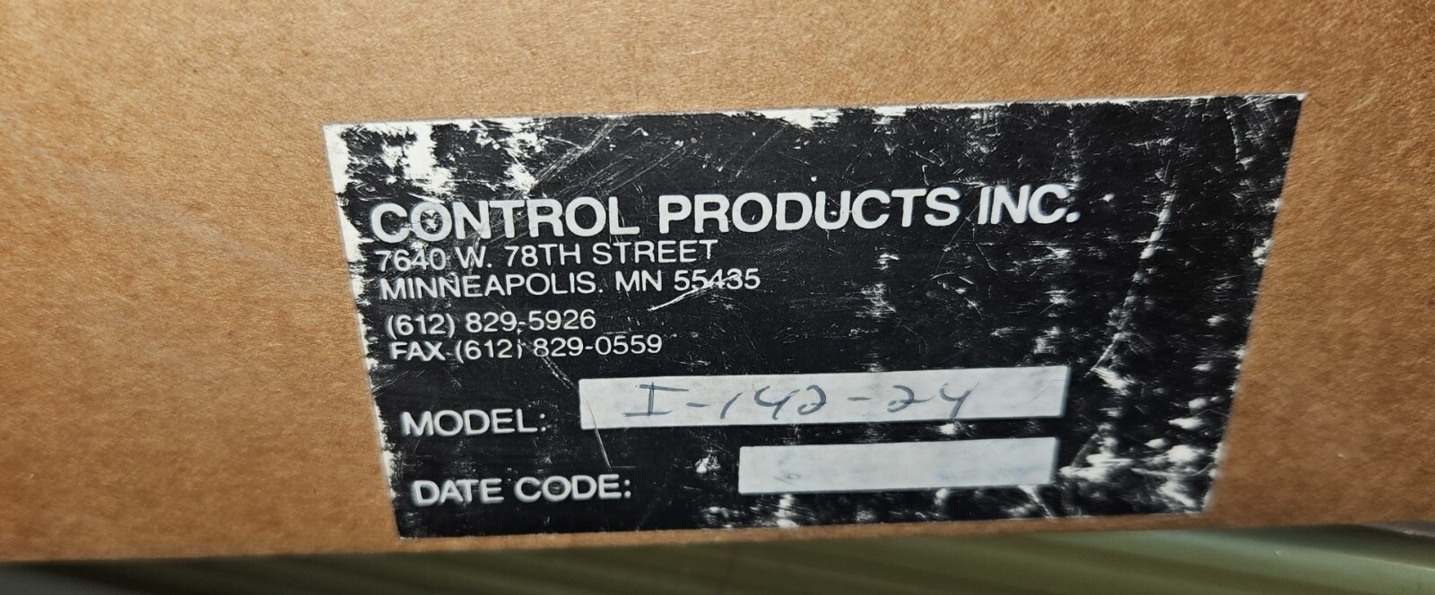 CONTROL PRODUCTS HI-142-24 PANEL MOUNT HUMIDITY INDICATOR