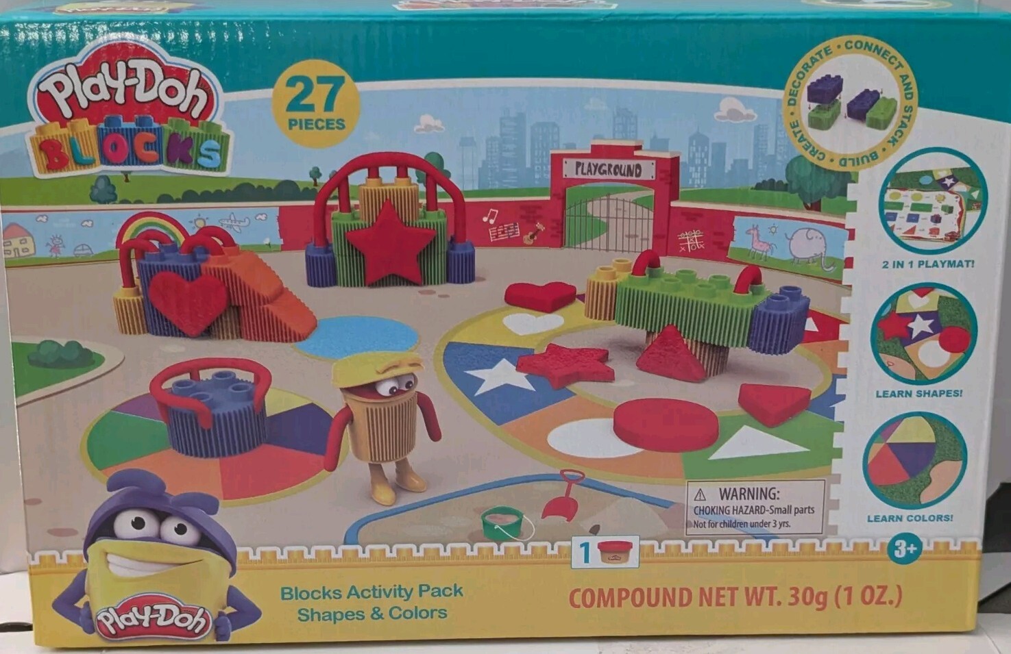 Play Doh Blocks-activity pack-27 Pieces-Shapes and Colors Set-by bildo-New