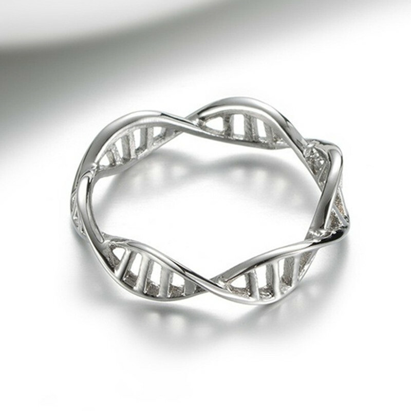 Elegant Jewelry 925 Silver Plated,Rose Gold Plated Ring Party DNA Ring Sz 6-10