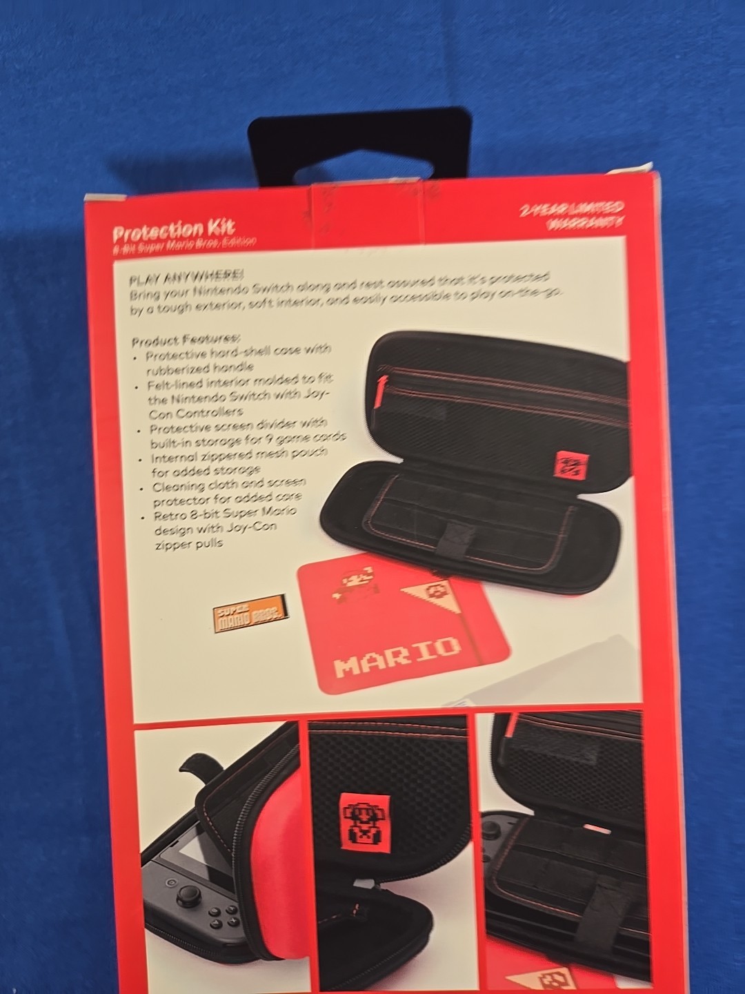 Nintendo Switch Protection Kit -Case & Screen protector -8bit Mario theme - NEW