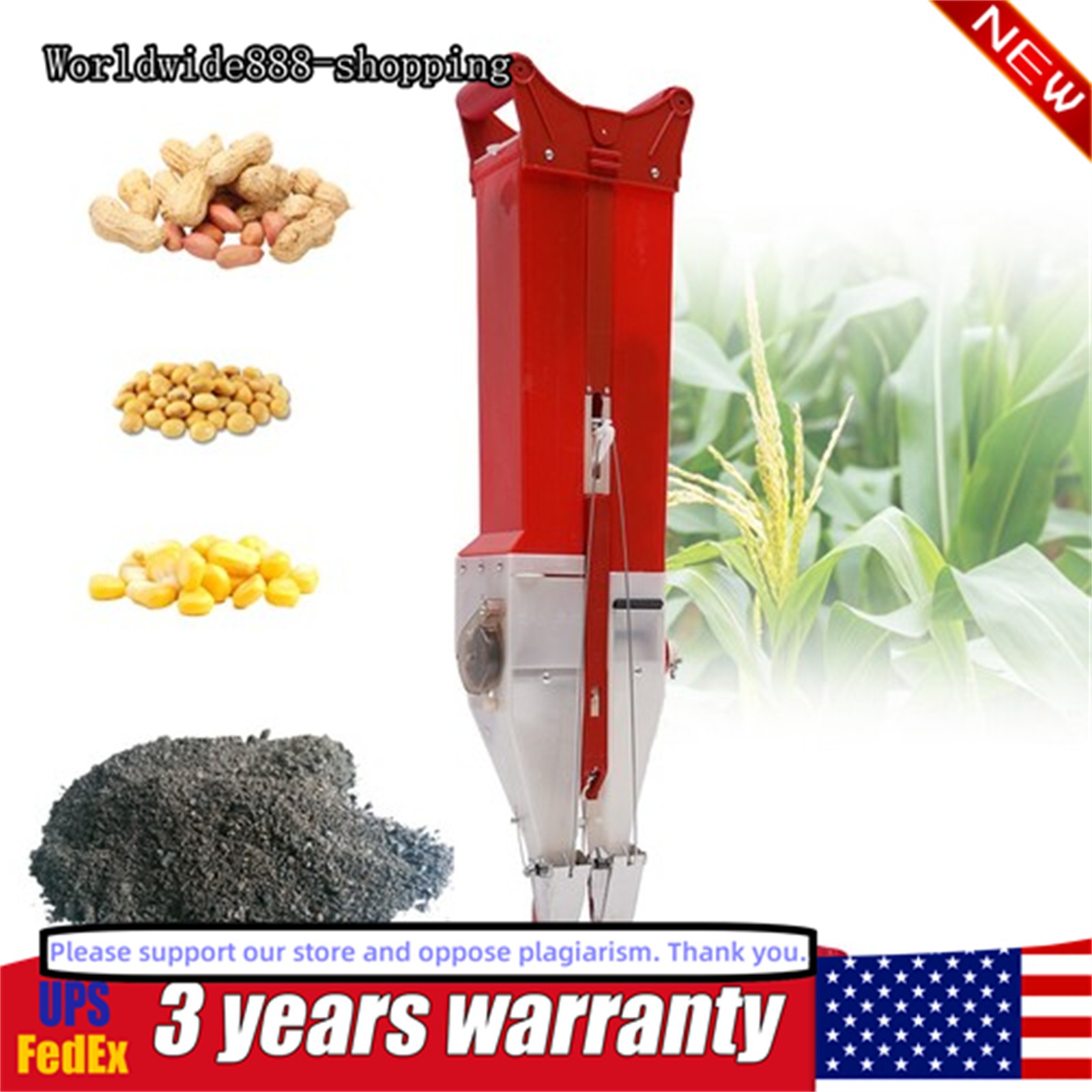 Hand-Held Applicator Fertilizer Corn Peanut Seed Seeder Garden Planter Tool NEW