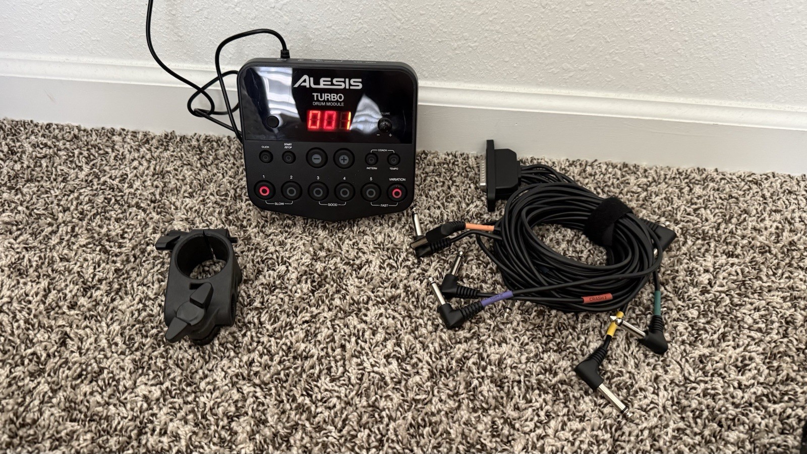 Alesis Turbo Debut Drum Module E w/ Cables Clamp Power Adapter