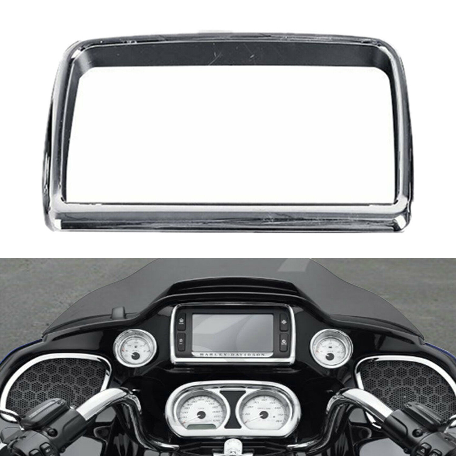 Chrome Radio Trim Bezel Cover For Harley Road Glide FLTRX FLTRXS Ultra FLTRU 15+