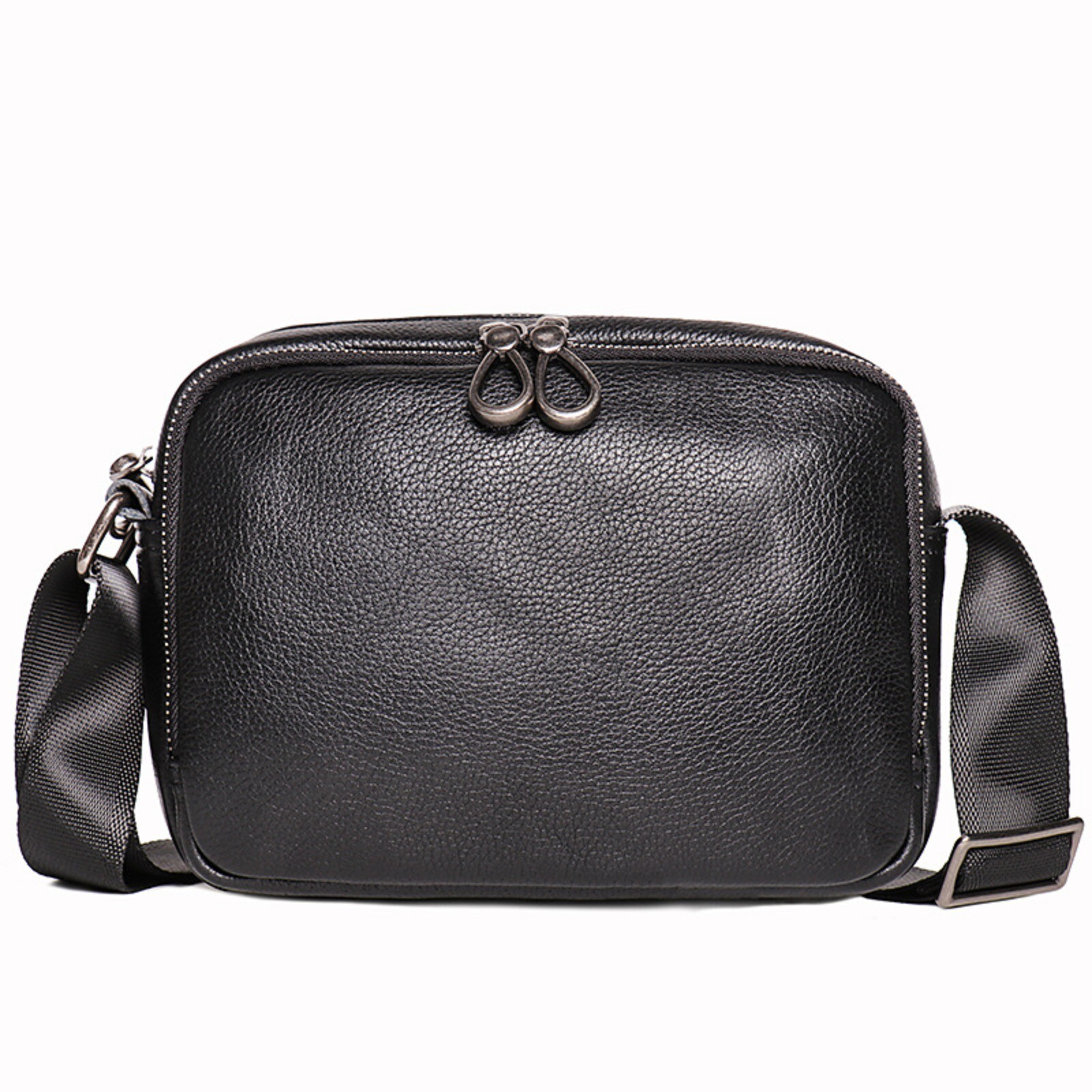 Men's Leather Crossbody Bag Genuine Cowhide Adjustable Shoulder Bag Daily Use