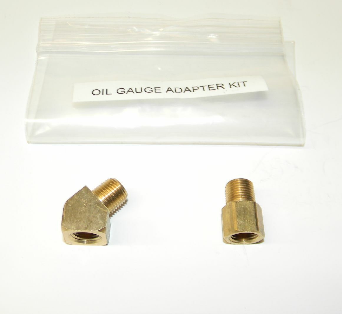 SBC SMALL BLOCK CHEVY OIL GAUGE SENDING UNIT FITTINGS TO CLEAR DISTRIBUTOR
