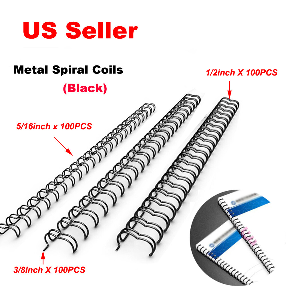 300 sheet 1/2 3/8 5/16 Inch  Metal Spiral Coils Punching Binding Material Supply