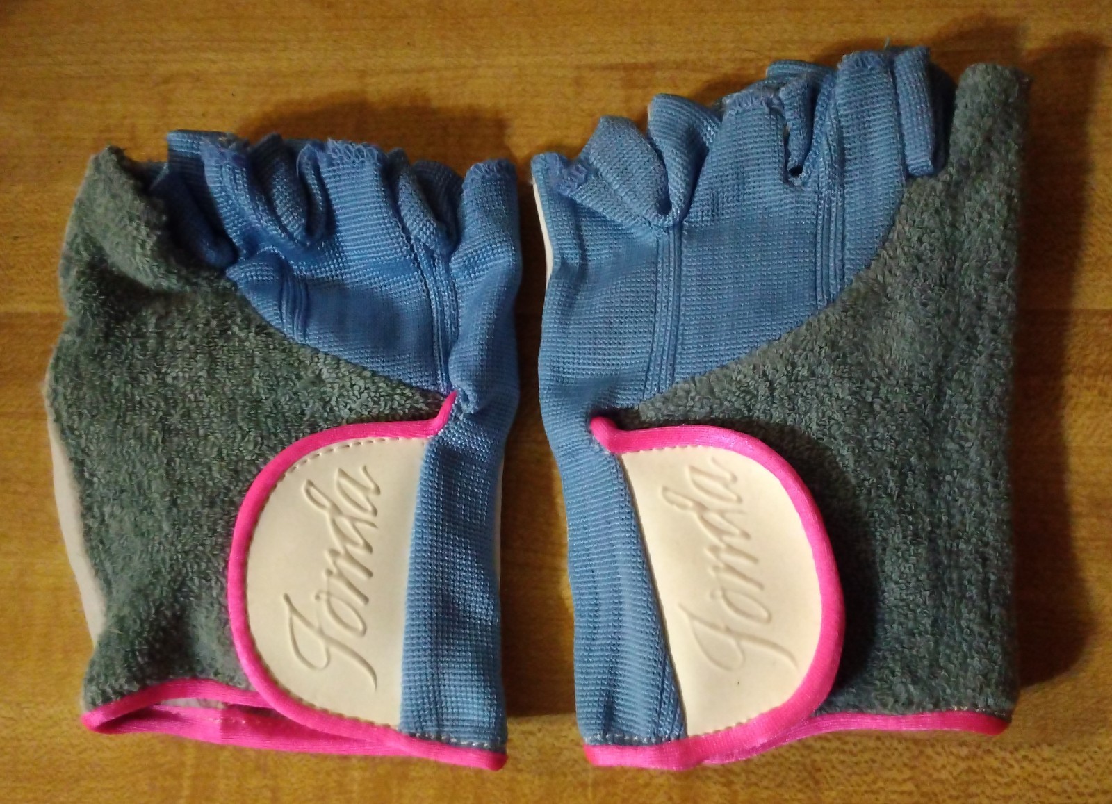 Vtg Jane Fonda Leather Nylon Workout Exercise Gym Fingerless Glove SMALL Fashion