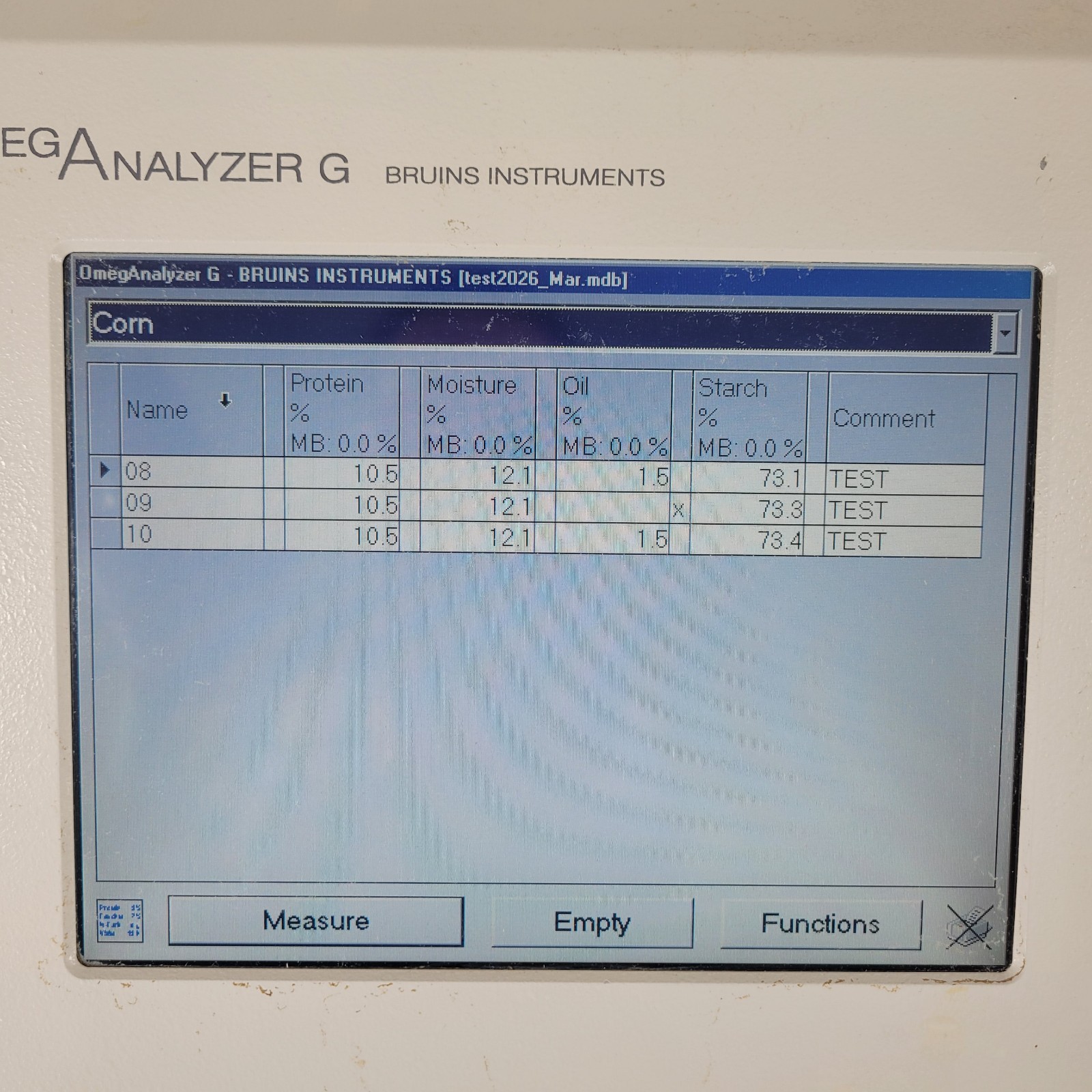 TESTED Bruins OmegAnalyzer G NIR Grain Analyzer Wheat Barley Corn Protein Moist