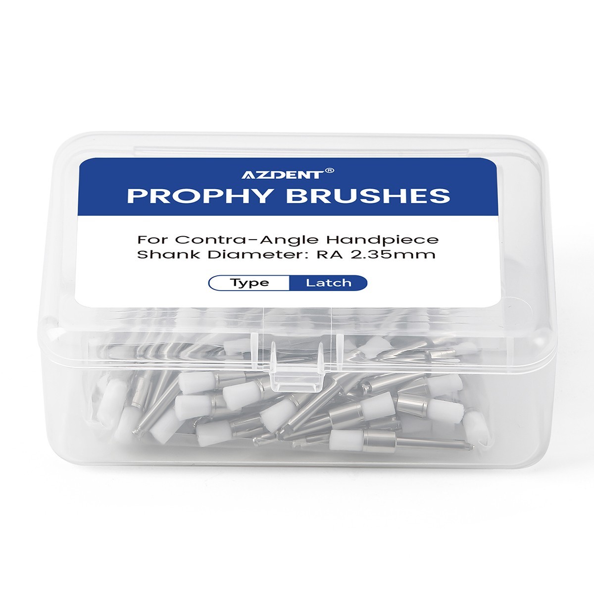 100pc Dental Nylon Polishing Flat Latch Polisher Prophy Brushes Disposable White