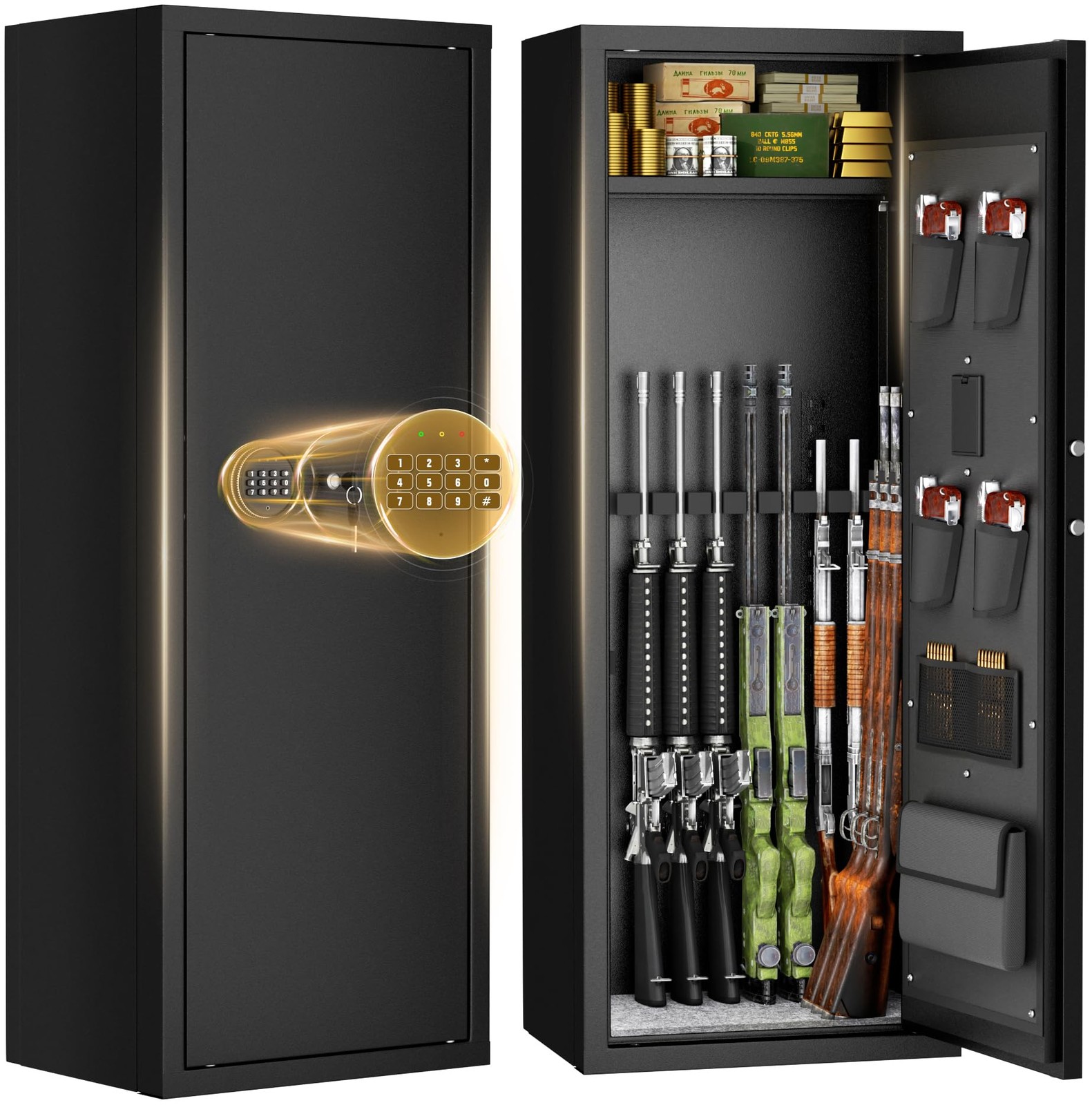 12-15 Gun Safe for Rifles and Pistols,Quick Release Fireproof Gun Safe - NEW