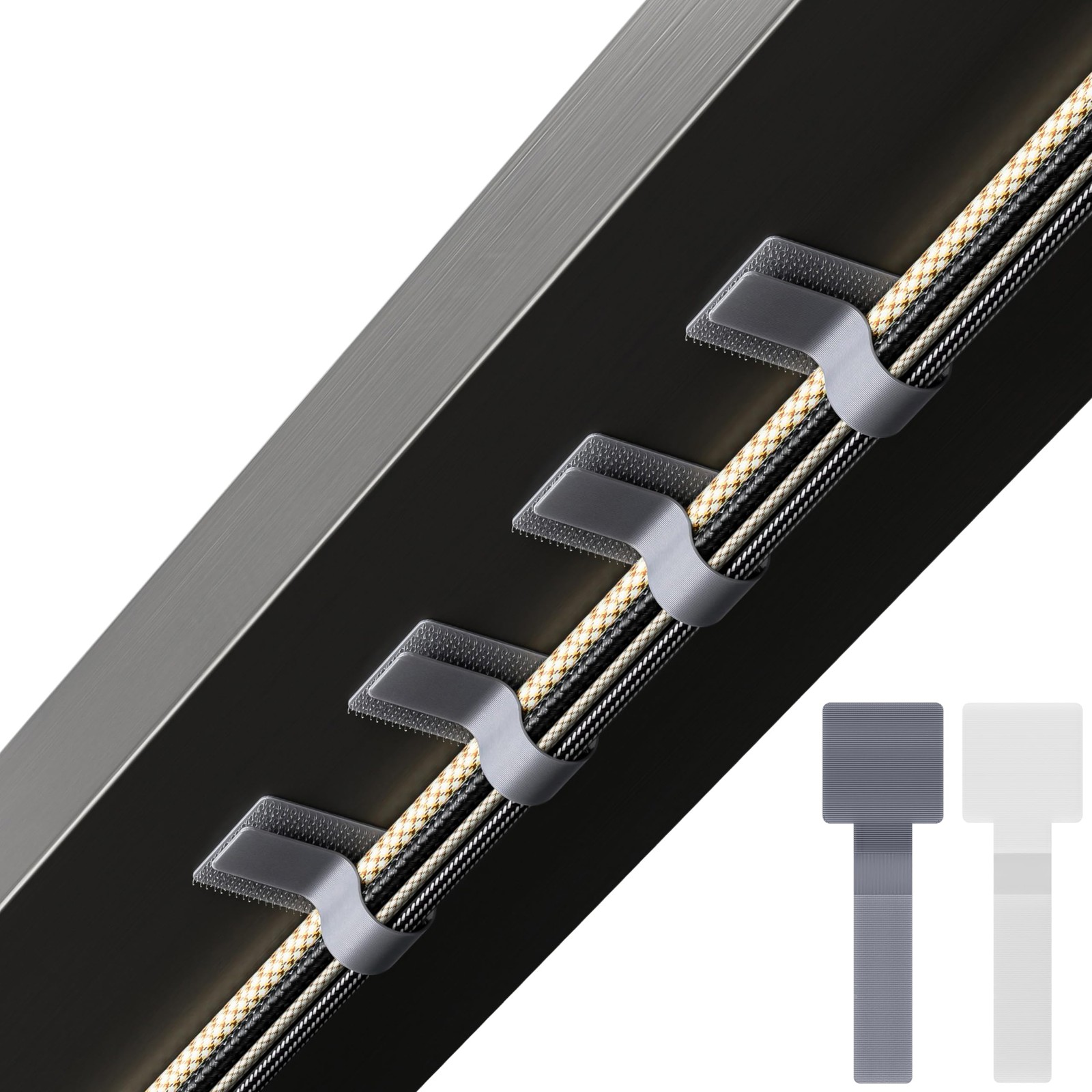LX IntMfr. Hook and Loop Cable Ties, Self Adhesive Hook and Loop Cable Straps...