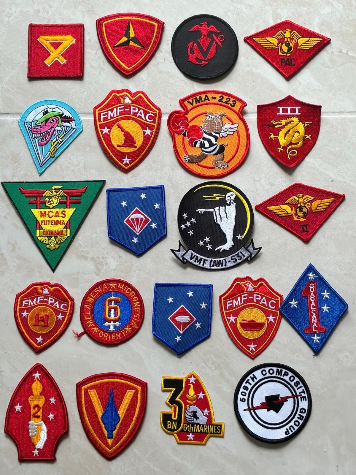 21 Various US Marine Corps Patches New Unused