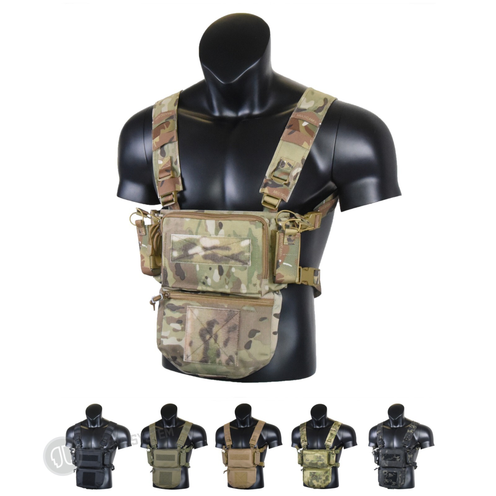 Classic D3 Style Tactical Gear Chest Rig Set with Dangler Pouch