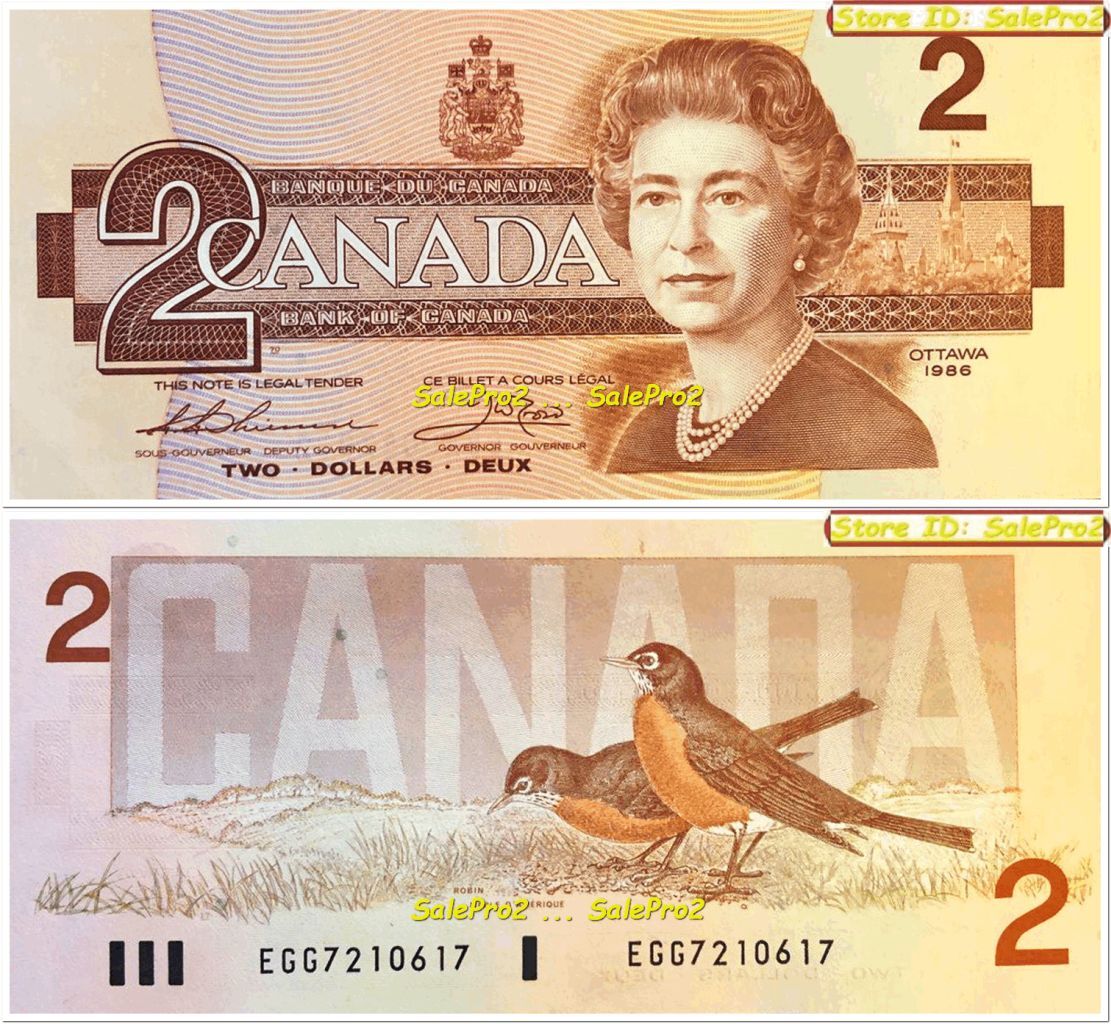 CANADA 1986 THIESSEN CROW SIGNATURE $2 DOLLAR PREFIX EGG7210617 NEW BANKNOTE UNC