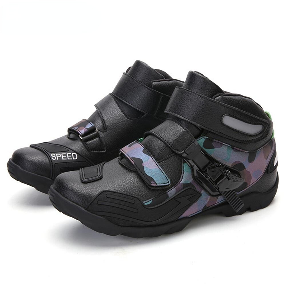 Camouflage Motorcycle Boots Men Motor Boots Motocross Breathable Motorbike Shoes