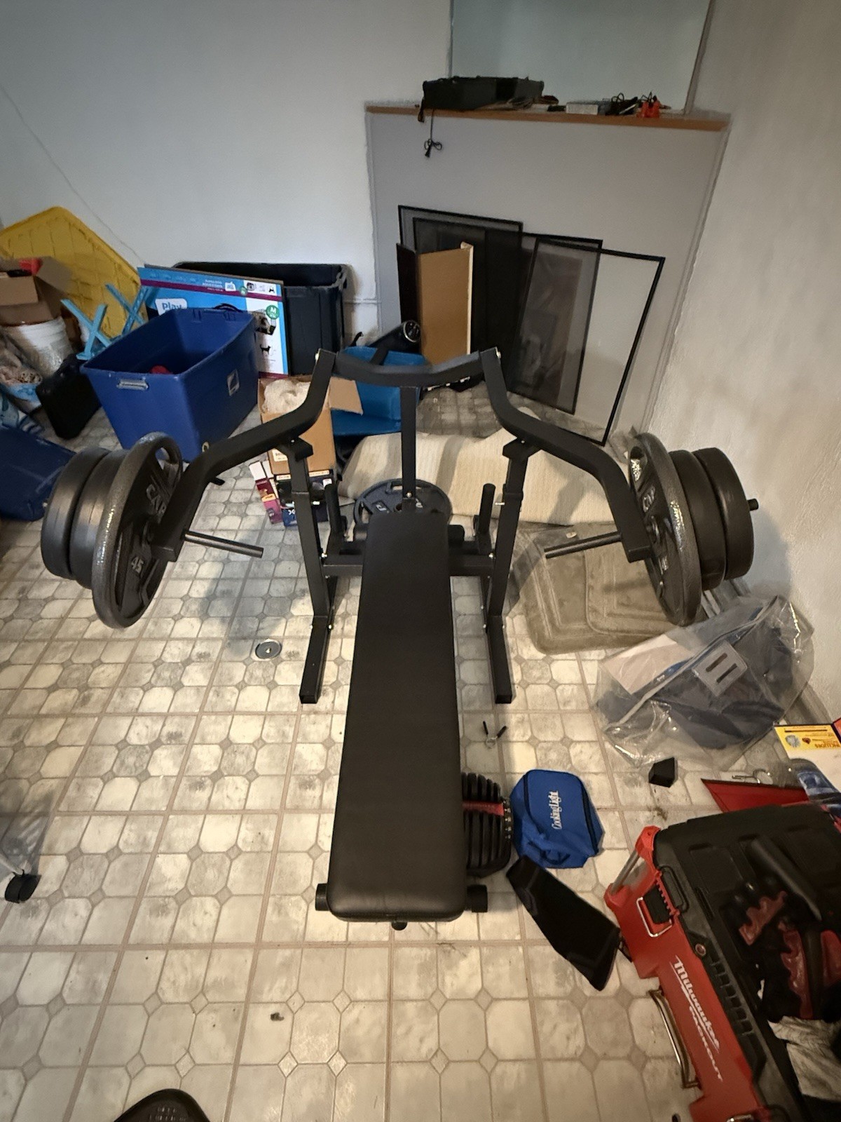 Adjustable Bench Press Weight Set With Over 100 Lbs Of Weight