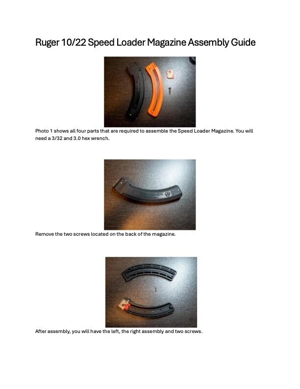 Ruger 10/22 Speed Loader Magazine Tool