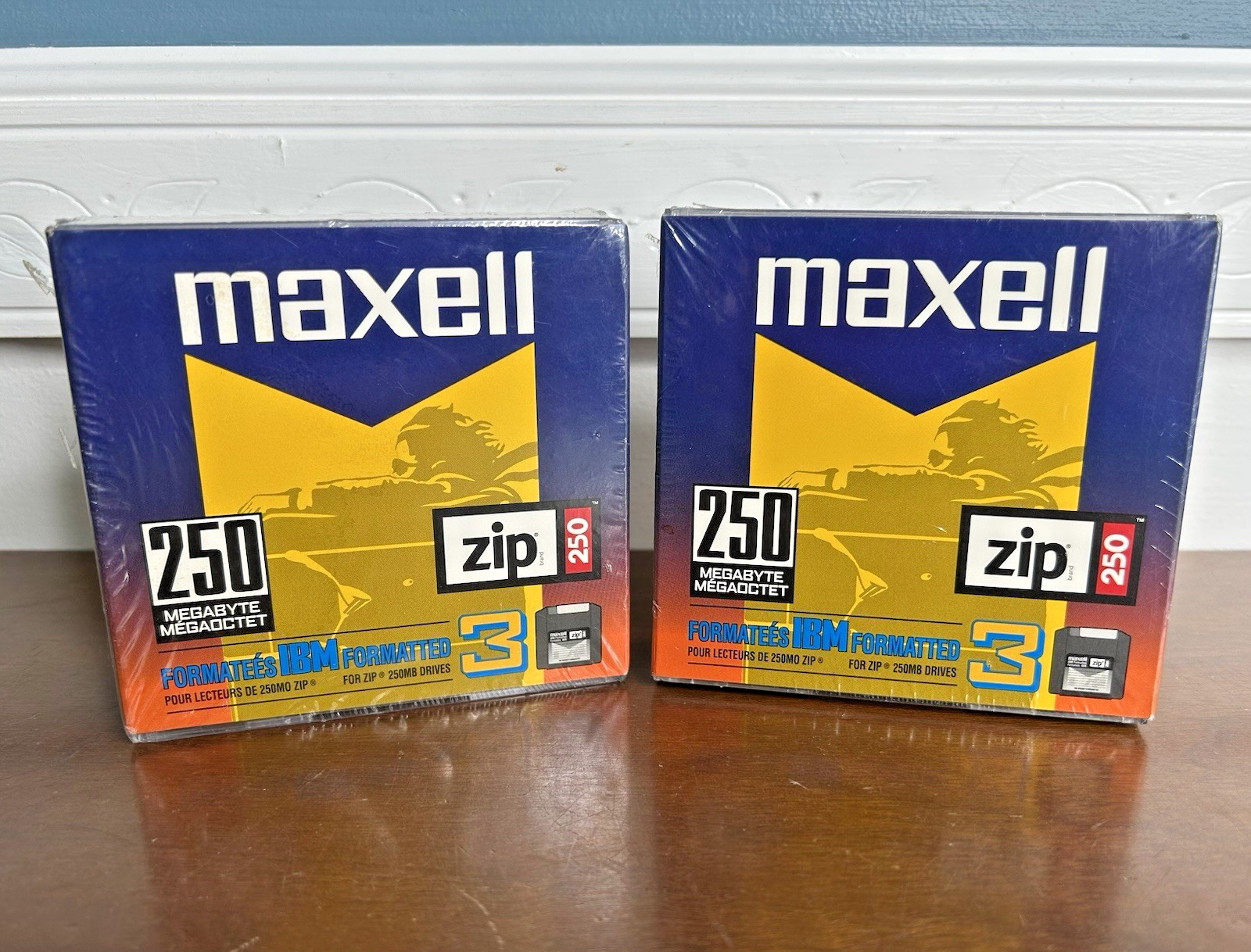 2 Maxwell 250 MB Zip IBM Formatted 3PK New Sealed 580016