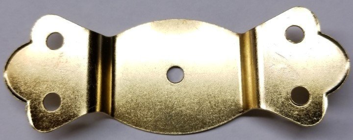 Bright Brass Trunk Handle Loop - Plated chest steamer leather vintage old ant...