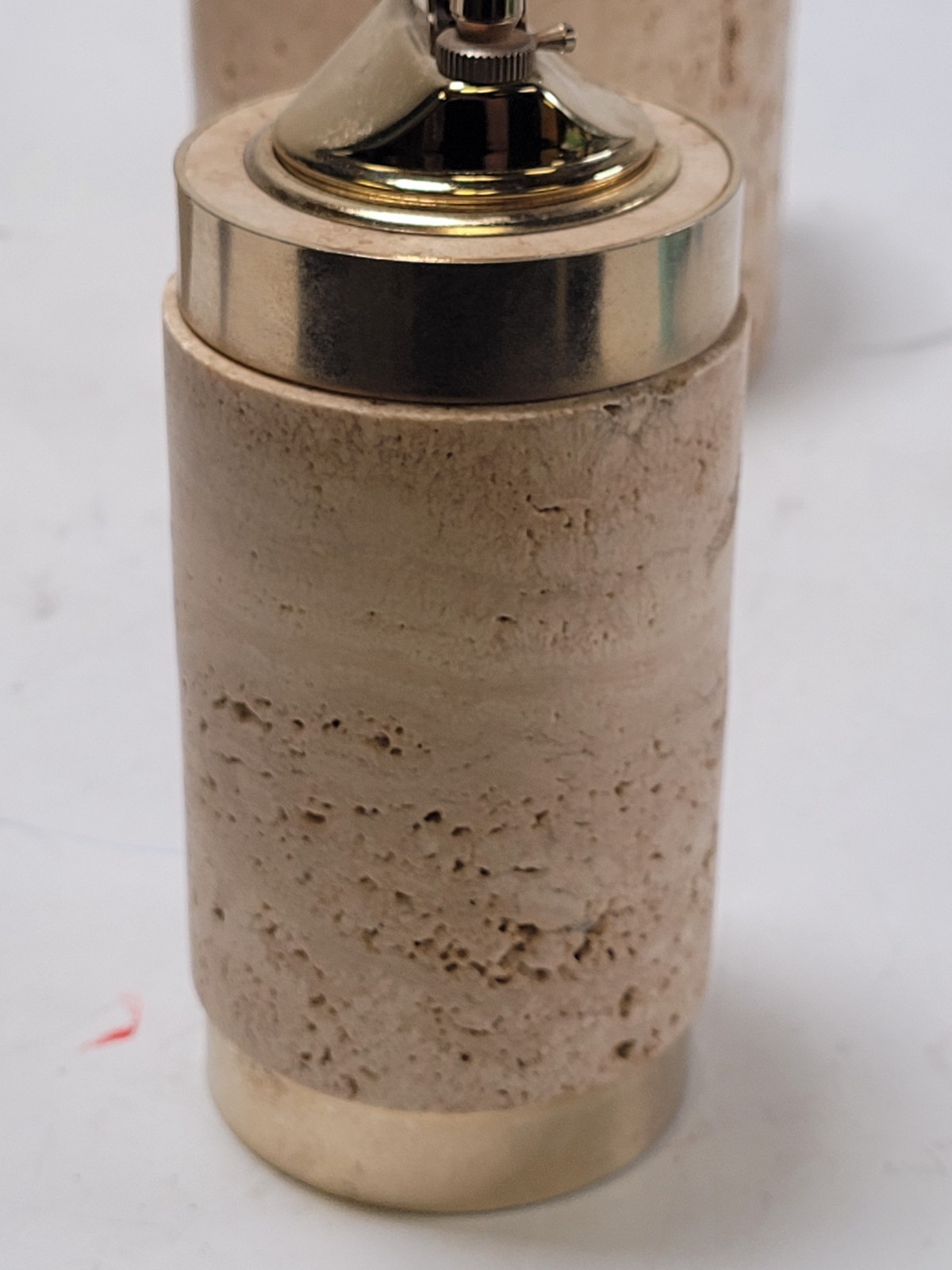 Travertine Cerri Nestore Lighter And Holder Made In Italy